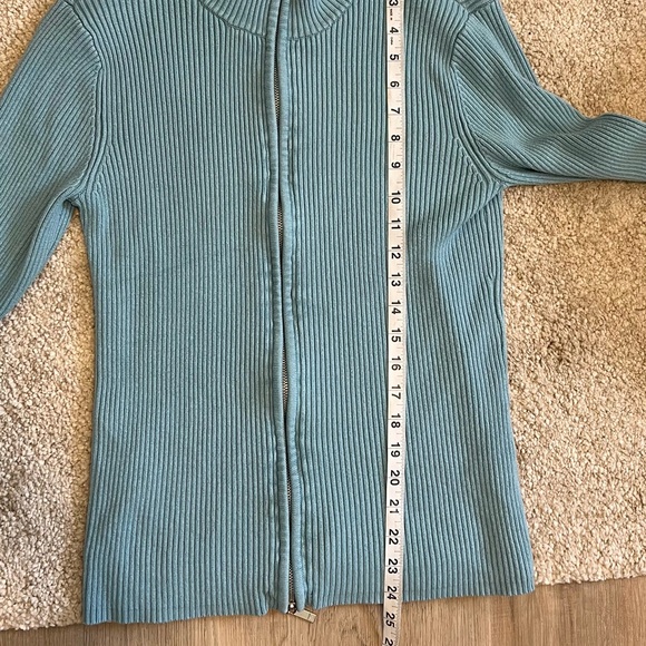 Boston Proper Ribbed Full Zip Cardigan - Picture 9 of 10